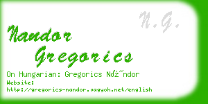 nandor gregorics business card